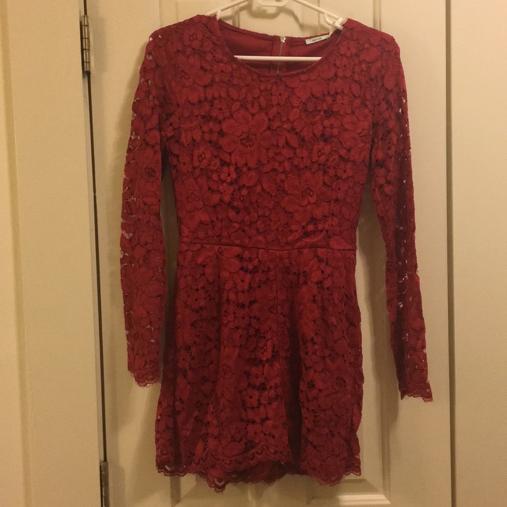 Kimchi Blue Red Lace Romper. Size 2. Worn once.